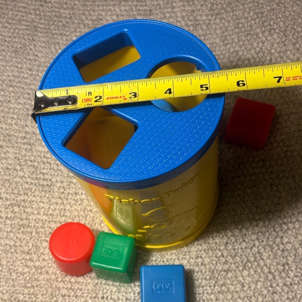 Fisher-Price Vintage Blue and Yellow Shape Sorter Toy - Picture 6 of 7